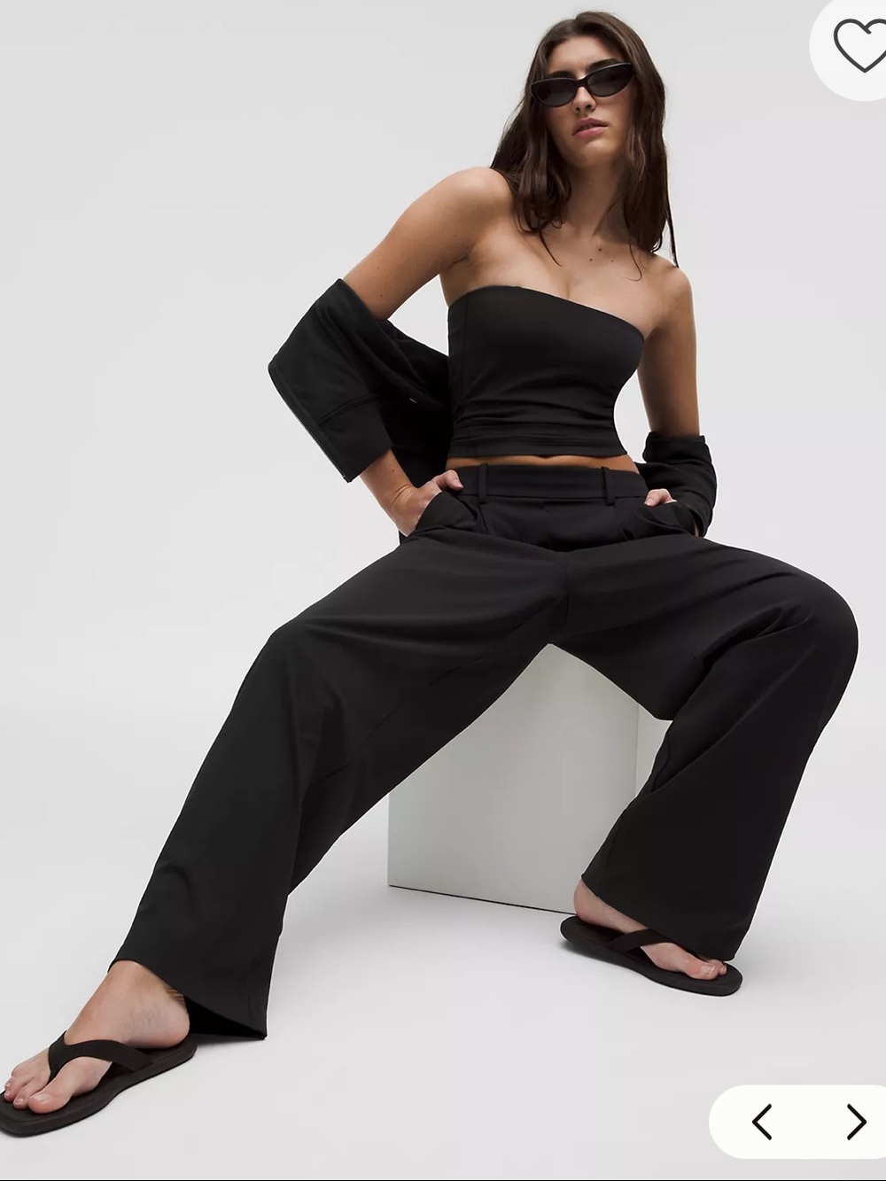 Lululemon Black Daydrift High-Rise Wide-Leg Trouser Pants Women’s Size M